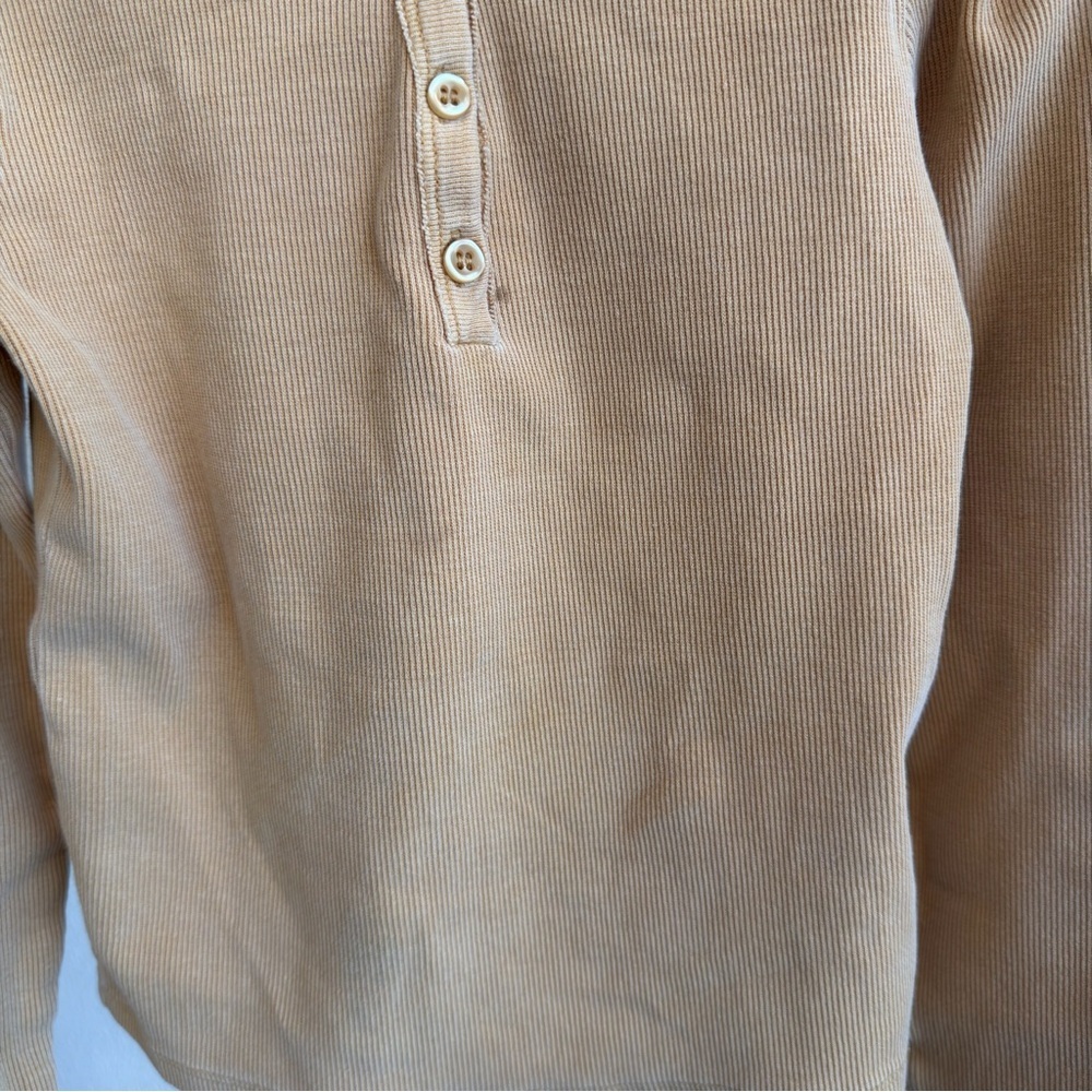 Forever 21 Kids Ribbed Henley Top Yellow Long Sleeve Shirt Girls Size 5/6 - Picture 5 of 8